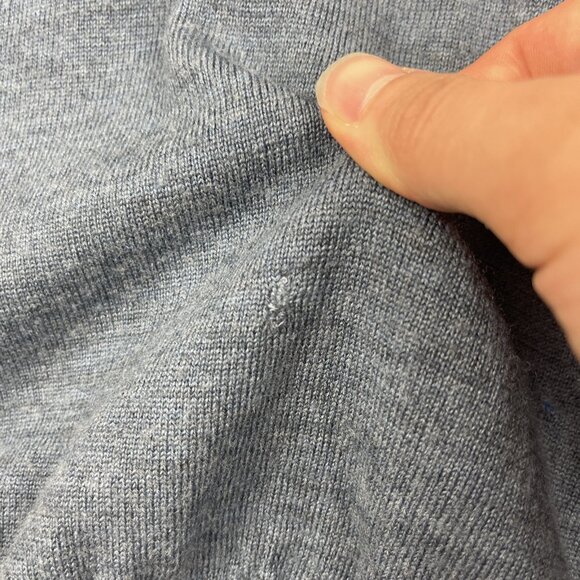 Harry Rosen Made in Italy Fine Merino Wool V Neck Sweater Large Teal Blue Read* - Picture 9 of 16